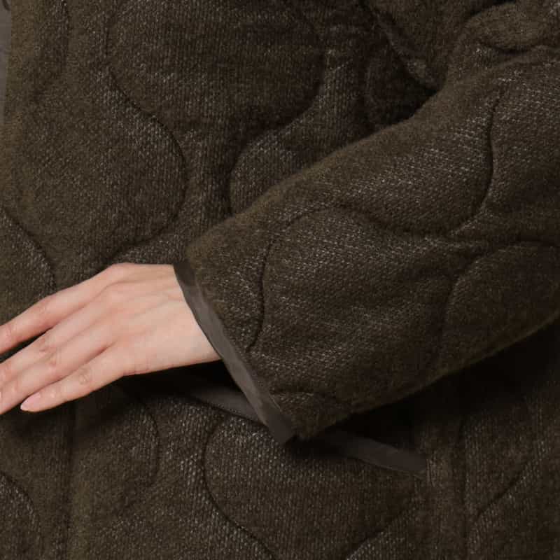 HYKE HYKE＜ハイク＞ バーニーズ　ニューヨーク限定フリースキルト ライナーコート BROWN