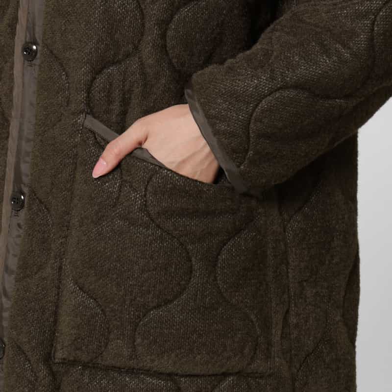 HYKE HYKE＜ハイク＞ バーニーズ　ニューヨーク限定フリースキルト ライナーコート BROWN