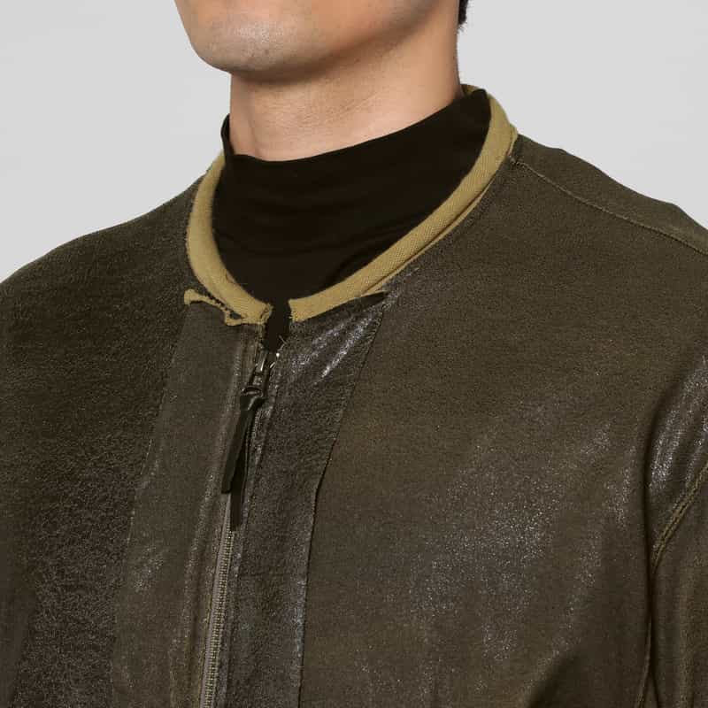 ANTHEM A ANTHEM A＜アンセム エー＞ レザー調パーカーブルゾン BROWN