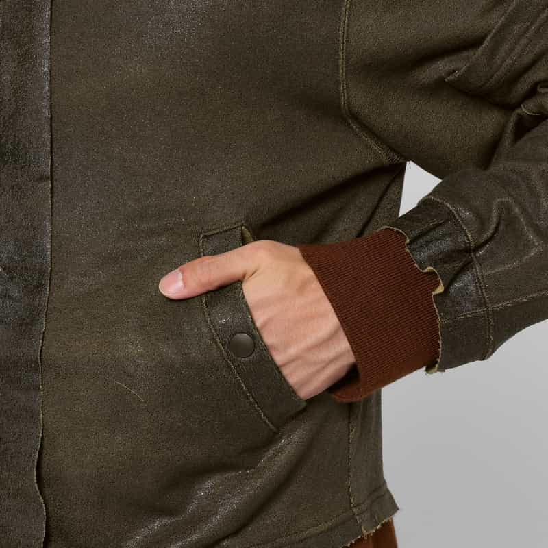 ANTHEM A ANTHEM A＜アンセム エー＞ レザー調パーカーブルゾン BROWN