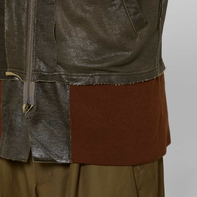 ANTHEM A ANTHEM A＜アンセム エー＞ レザー調パーカーブルゾン BROWN