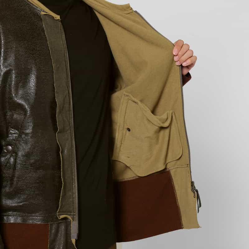 ANTHEM A ANTHEM A＜アンセム エー＞ レザー調パーカーブルゾン BROWN