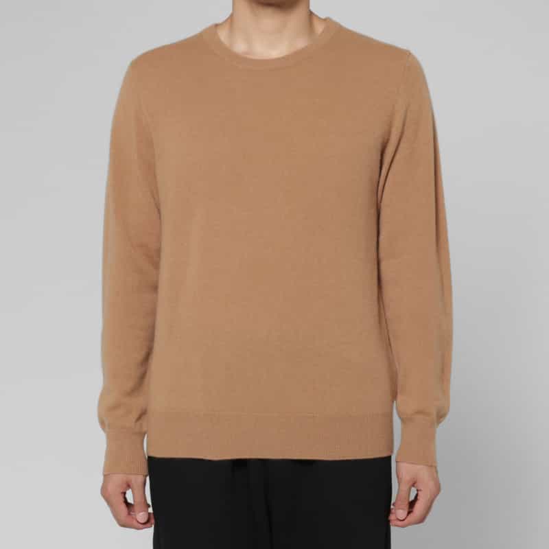 BARNEYS NEW YORK カシミヤ100％ハイゲージクルーネックニットプルオーバー BEIGE
