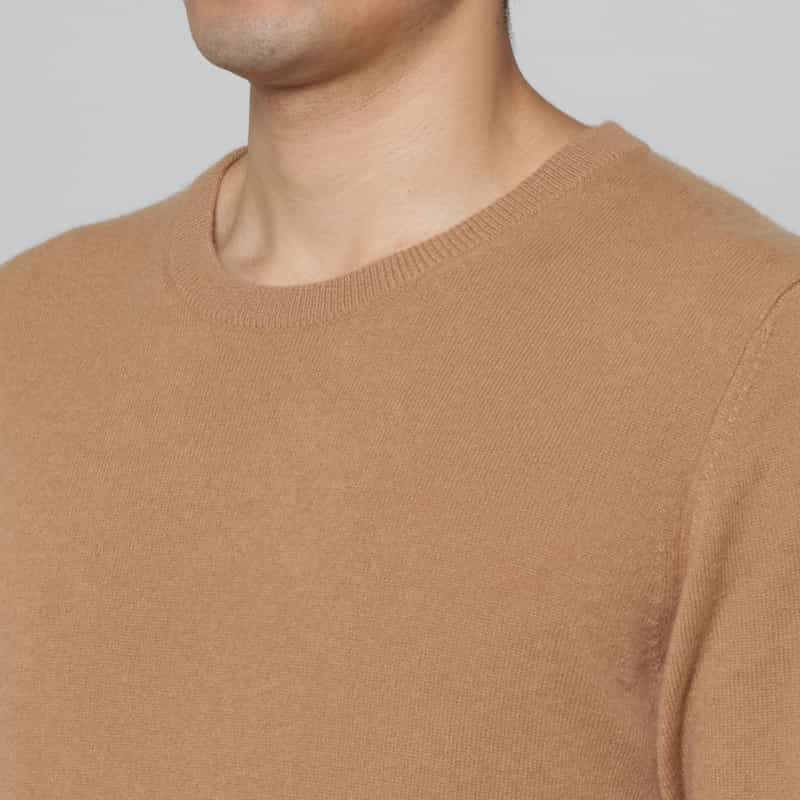 BARNEYS NEW YORK カシミヤ100％ハイゲージクルーネックニットプルオーバー BEIGE