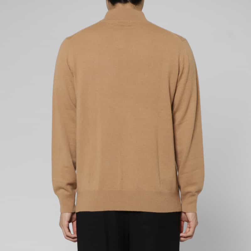 BARNEYS NEW YORK カシミヤ100％ハイゲージモックネックニットプルオーバー BEIGE