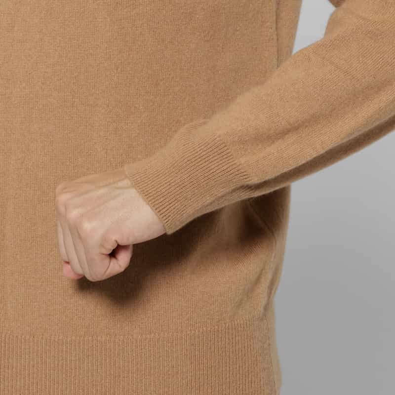 BARNEYS NEW YORK カシミヤ100％ハイゲージモックネックニットプルオーバー BEIGE