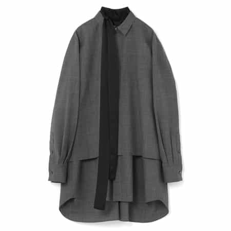 SACAI＜サカイ＞ ボウタイ付きスーチングドレス