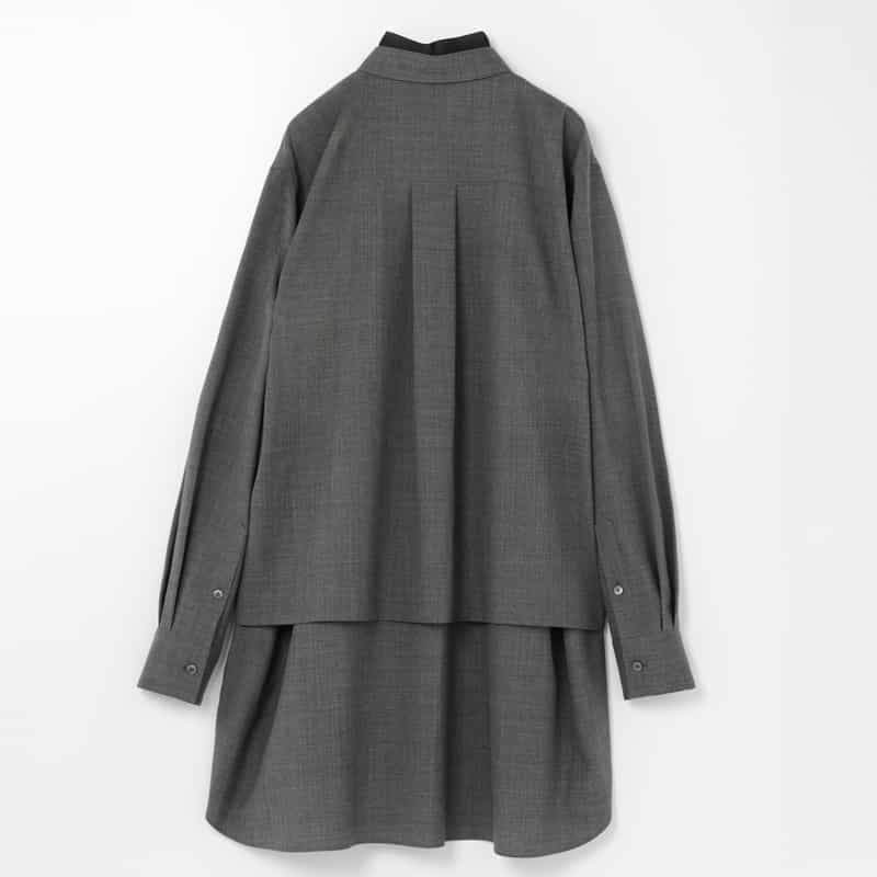 SACAI SACAI＜サカイ＞ ボウタイ付きスーチングドレス GRAY