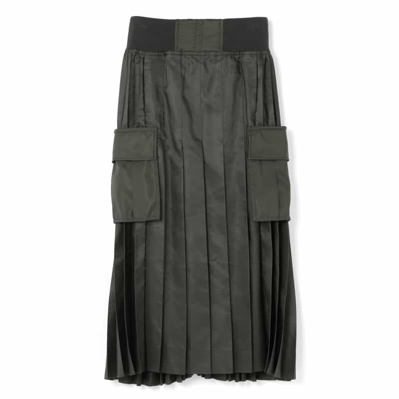 SACAI SACAI＜サカイ＞ ポケット付きナイロンツイルプリーツスカート KHAKI