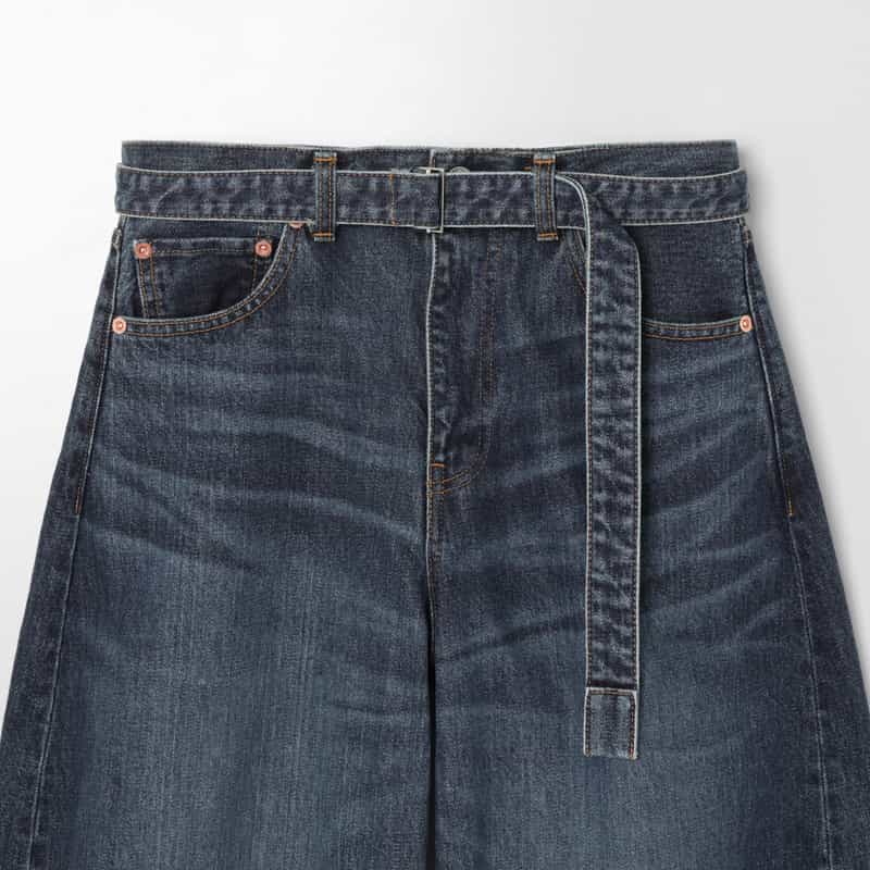 SACAI SACAI＜サカイ＞ ベルテッドデニムパンツ BLUE