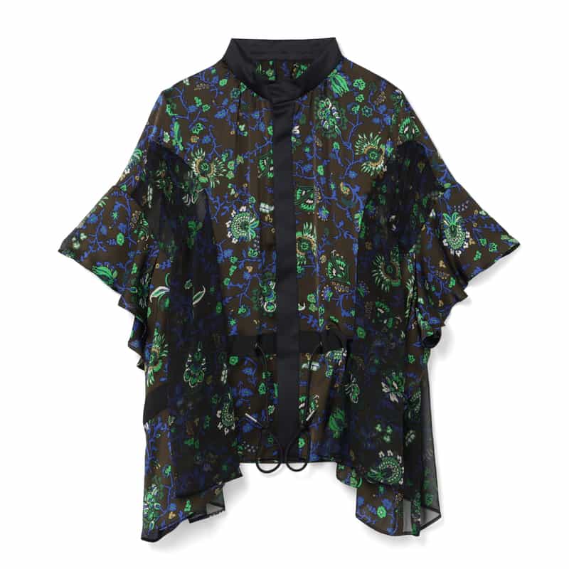 SACAI ＜サカイ＞ ハーフスリーブ フローラル柄ブラウス