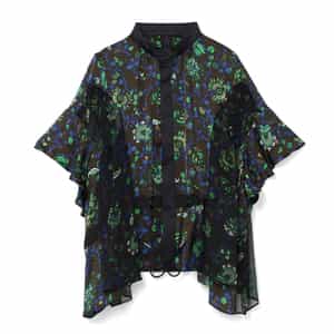 SACAI ＜サカイ＞ ハーフスリーブ フローラル柄ブラウス