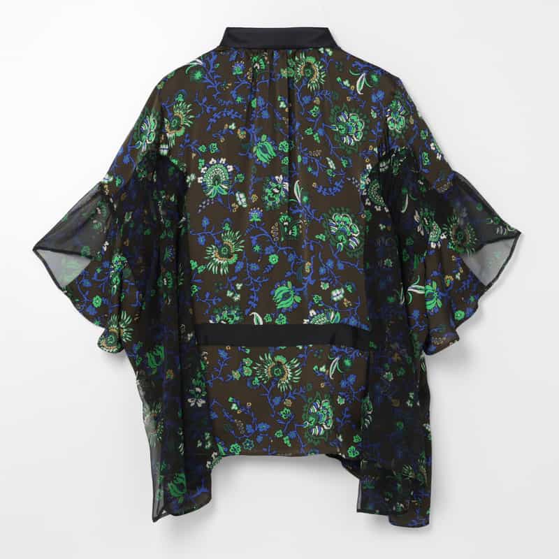 SACAI SACAI ＜サカイ＞ ハーフスリーブ フローラル柄ブラウス BROWN