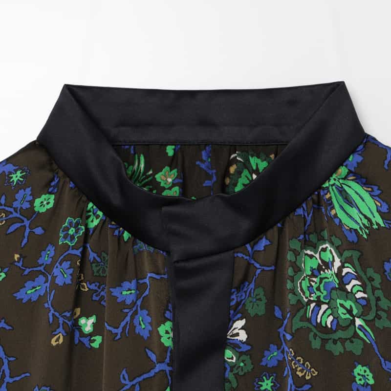 SACAI SACAI ＜サカイ＞ ハーフスリーブ フローラル柄ブラウス BROWN