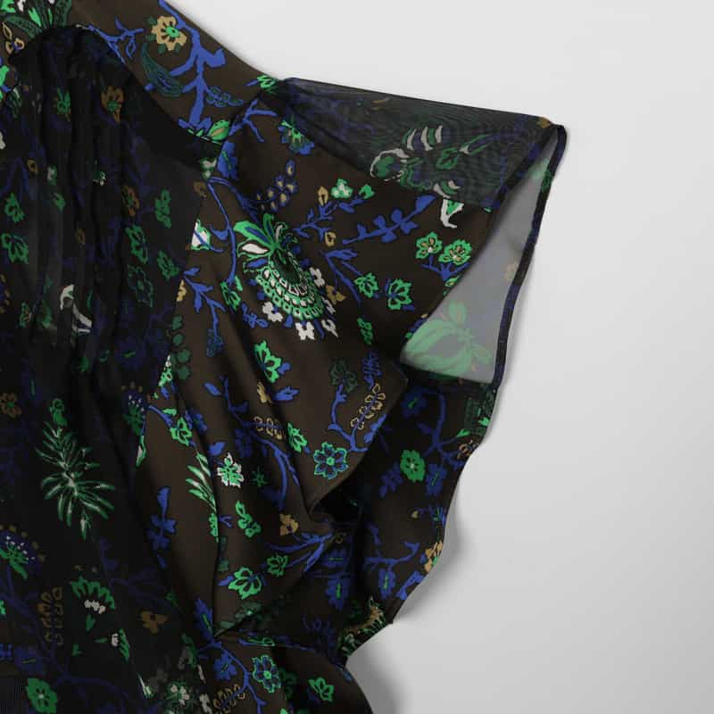 SACAI SACAI ＜サカイ＞ ハーフスリーブ フローラル柄ブラウス BROWN