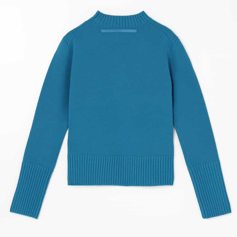 SACAI SACAI＜サカイ＞ クルーネックニットプルオーバー BLUE