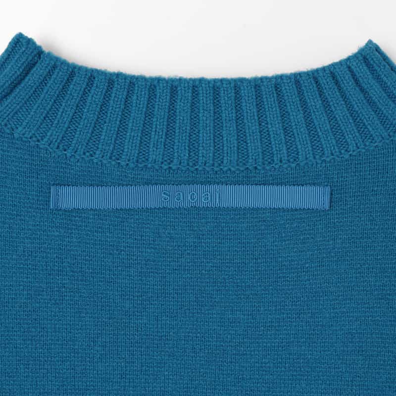 SACAI SACAI＜サカイ＞ クルーネックニットプルオーバー BLUE