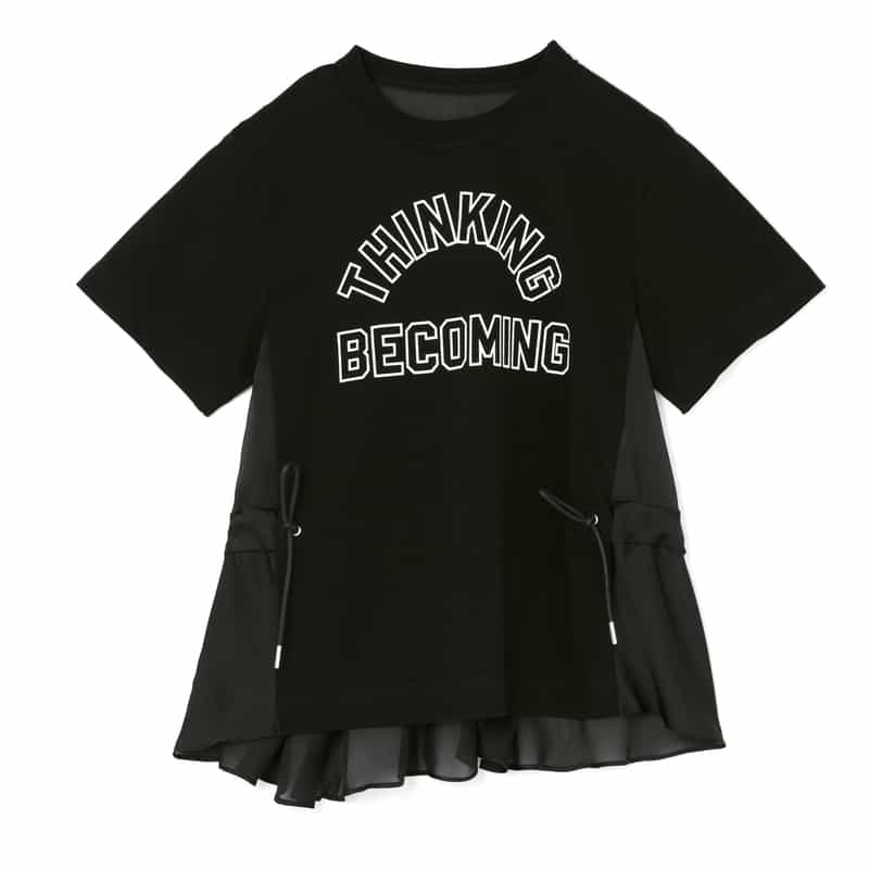 SACAI SACAI＜サカイ＞ ドローストリング付きグラフィックTシャツ BLACK