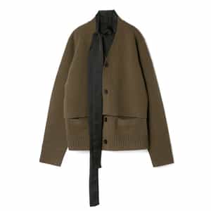 SACAI＜サカイ＞ タイ付きウールニットカーディガン
