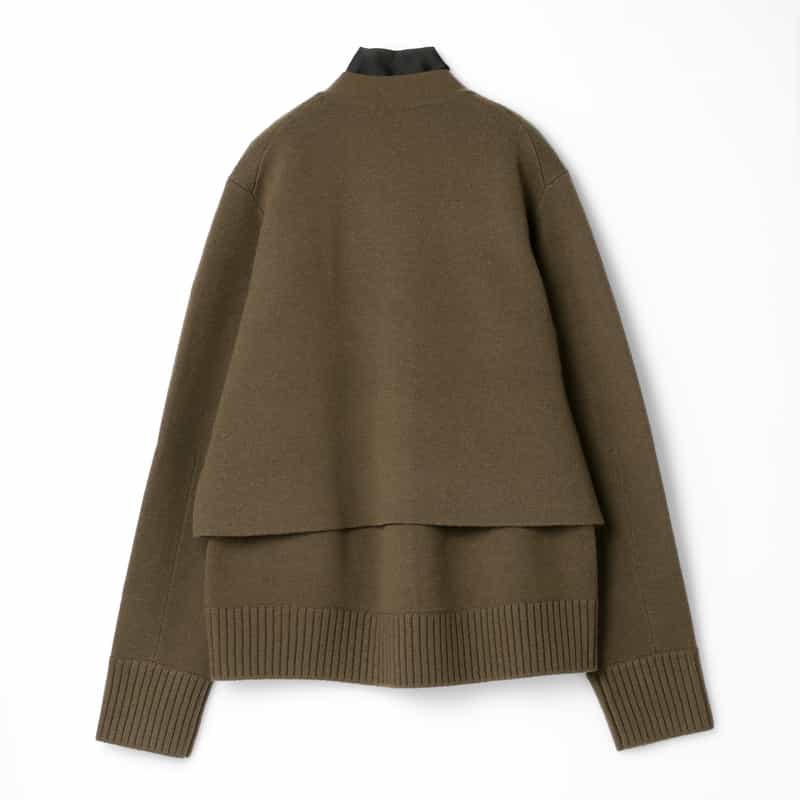 SACAI SACAI＜サカイ＞ タイ付きウールニットカーディガン BROWN