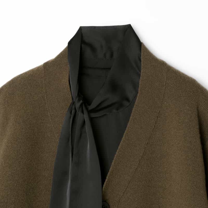 SACAI SACAI＜サカイ＞ タイ付きウールニットカーディガン BROWN