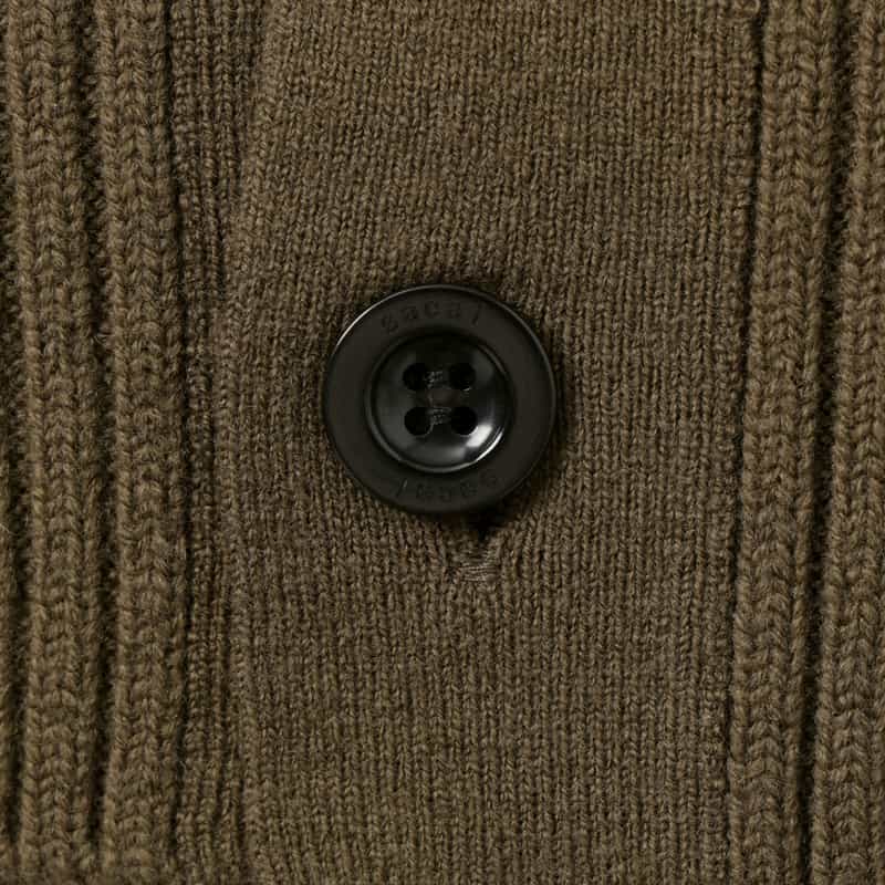 SACAI SACAI＜サカイ＞ タイ付きウールニットカーディガン BROWN