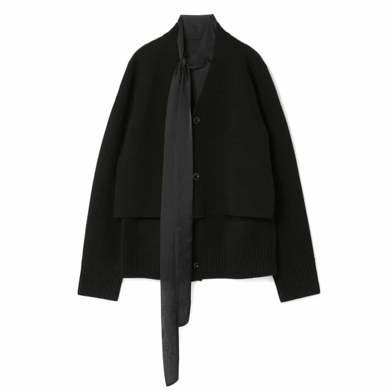 SACAI＜サカイ＞ タイ付きウールニットカーディガン