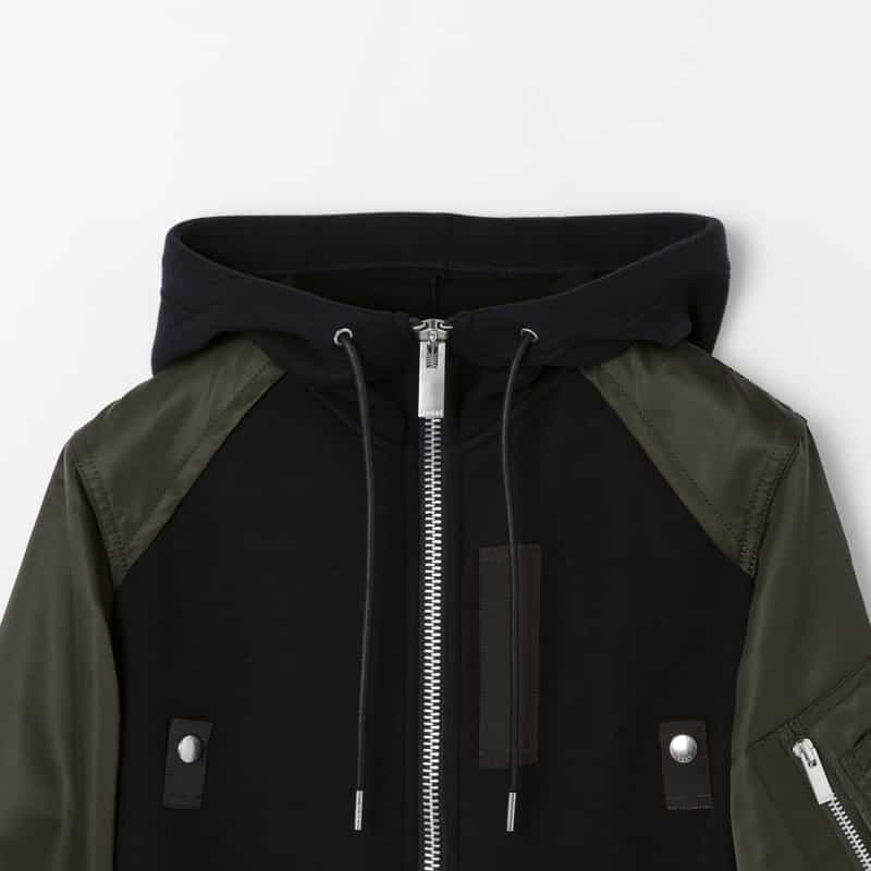 SACAI SACAI＜サカイ＞ コンビネーションジップアップパーカー NAVY