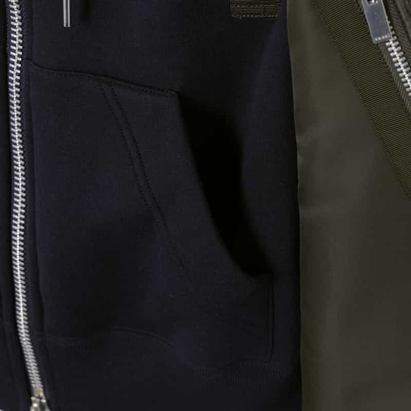 SACAI SACAI＜サカイ＞ コンビネーションジップアップパーカー NAVY