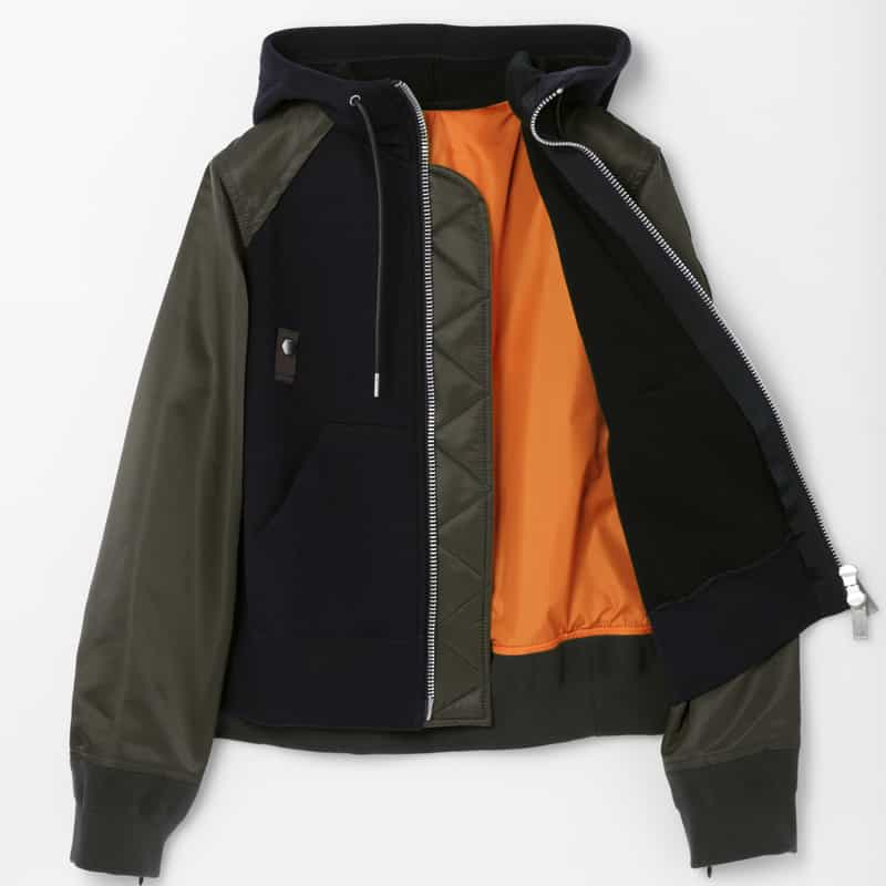 SACAI SACAI＜サカイ＞ コンビネーションジップアップパーカー NAVY