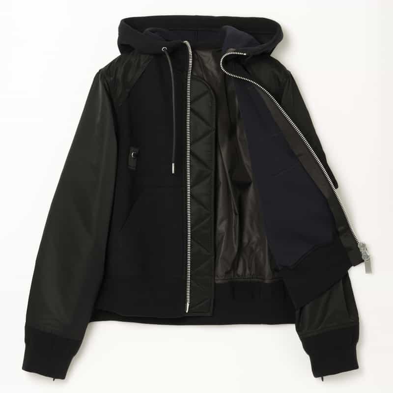 SACAI SACAI＜サカイ＞ コンビネーションジップアップパーカー BLACK