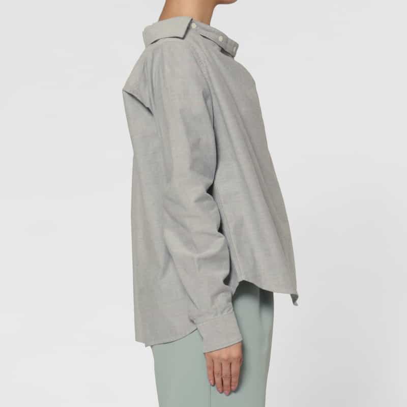 PILLINGS PILLINGS ＜ピリングス＞ ワイドネックブラウス GRAY