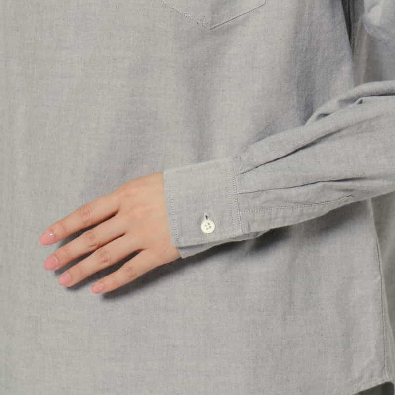 PILLINGS PILLINGS ＜ピリングス＞ ワイドネックブラウス GRAY
