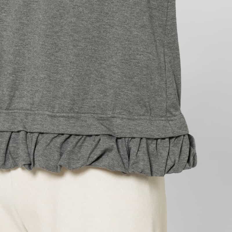 PILLINGS PILLINGS ＜ピリングス＞ フリルヘム ロングスリーブシアーカットソー GRAY