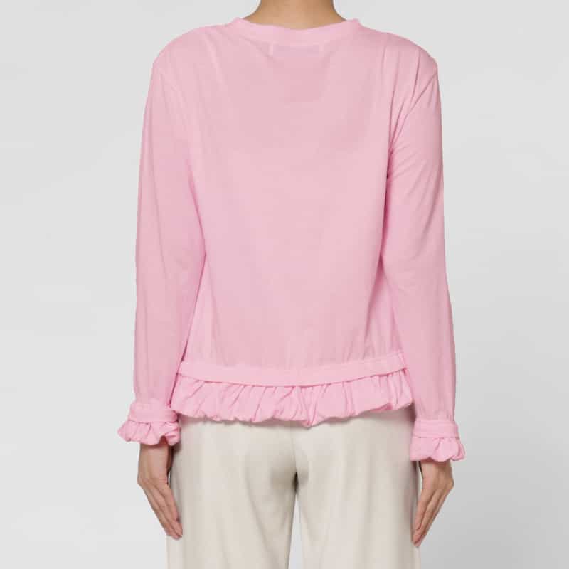 PILLINGS PILLINGS ＜ピリングス＞ フリルヘム ロングスリーブシアーカットソー PINK