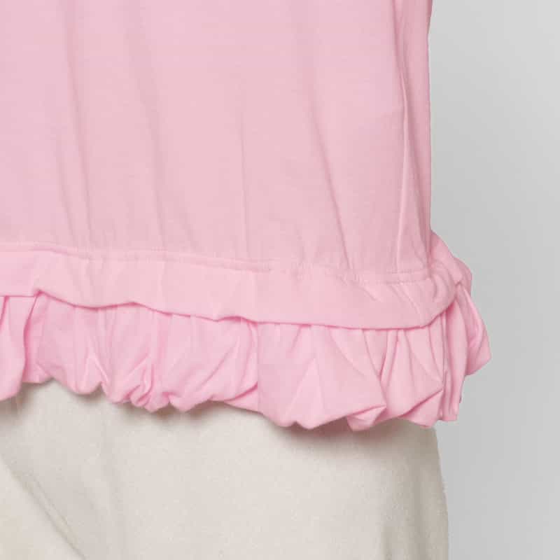 PILLINGS PILLINGS ＜ピリングス＞ フリルヘム ロングスリーブシアーカットソー PINK