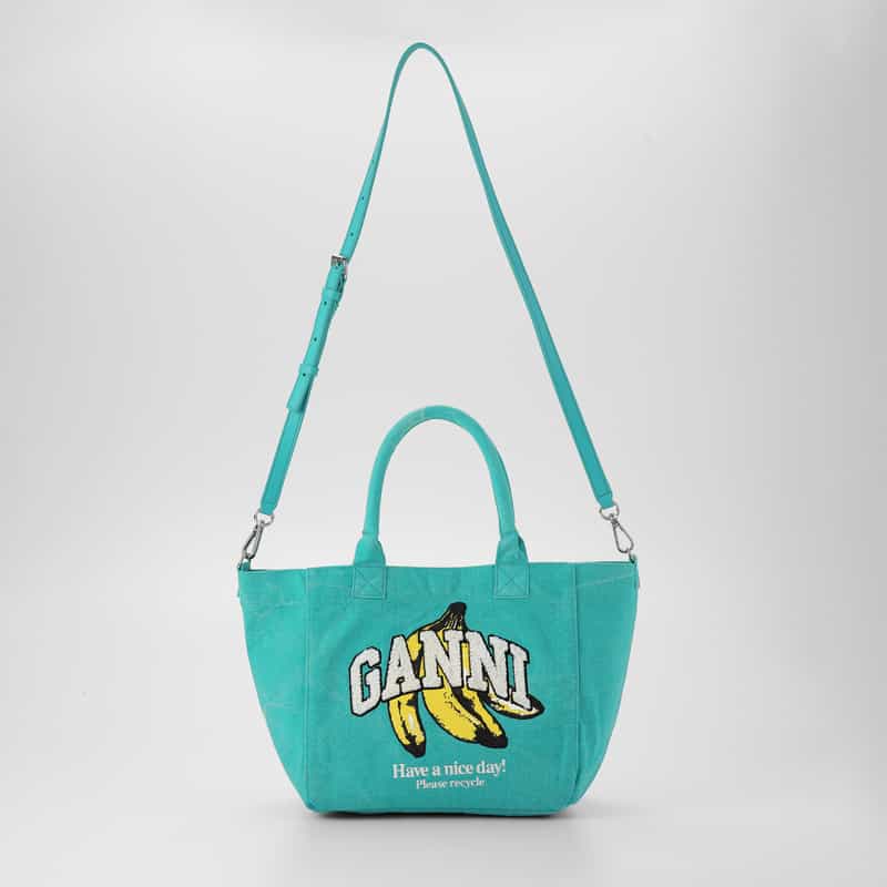 GANNI GANNI ＜ガニー＞ バナナプリント スモールトートバッグ LIGHT BLUE