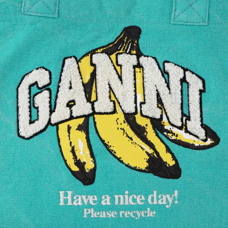 GANNI GANNI ＜ガニー＞ バナナプリント スモールトートバッグ LIGHT BLUE