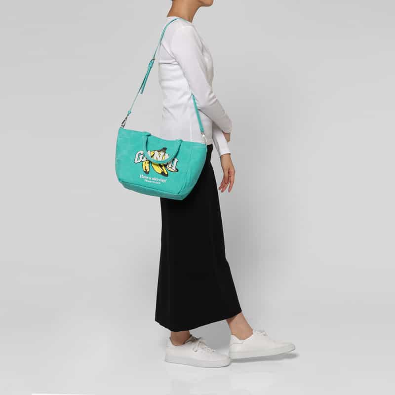 GANNI GANNI ＜ガニー＞ バナナプリント スモールトートバッグ LIGHT BLUE