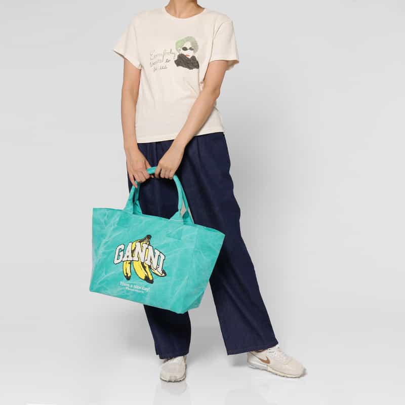 GANNI GANNI ＜ガニー＞ バナナプリント トートバッグ LIGHT BLUE