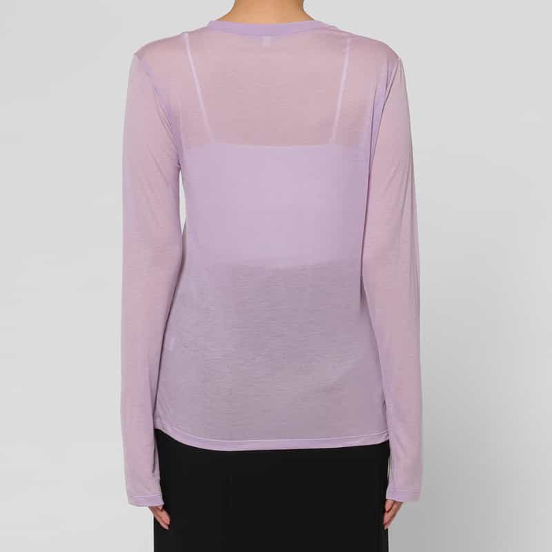 BASERANGE BASERANGE ＜ベースレンジ＞ シアー素材ロングスリーブカットソー LIGHT PURPLE