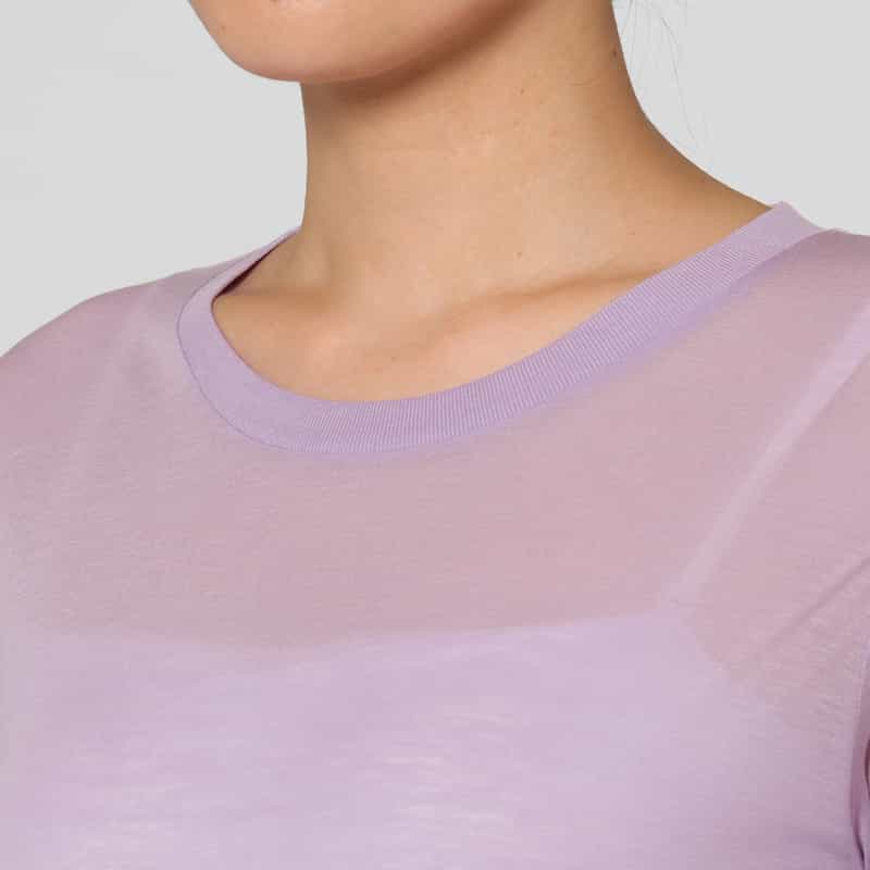 BASERANGE BASERANGE ＜ベースレンジ＞ シアー素材ロングスリーブカットソー LIGHT PURPLE