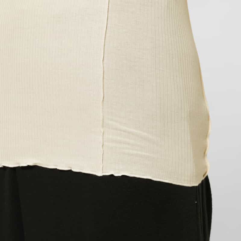 BASERANGE BASERANGE ＜ベースレンジ＞ シアー素材 タートルネック ロングスリーブリブカットソー OFF WHITE