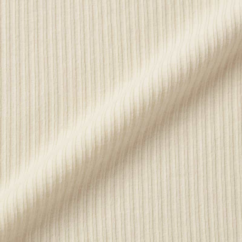 BASERANGE BASERANGE ＜ベースレンジ＞ シアー素材 タートルネック ロングスリーブリブカットソー OFF WHITE