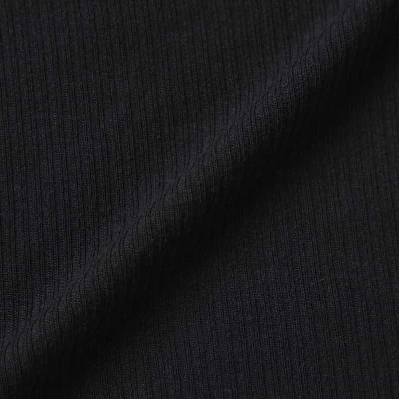 BASERANGE BASERANGE ＜ベースレンジ＞ シアー素材 タートルネック ロングスリーブリブカットソー BLACK