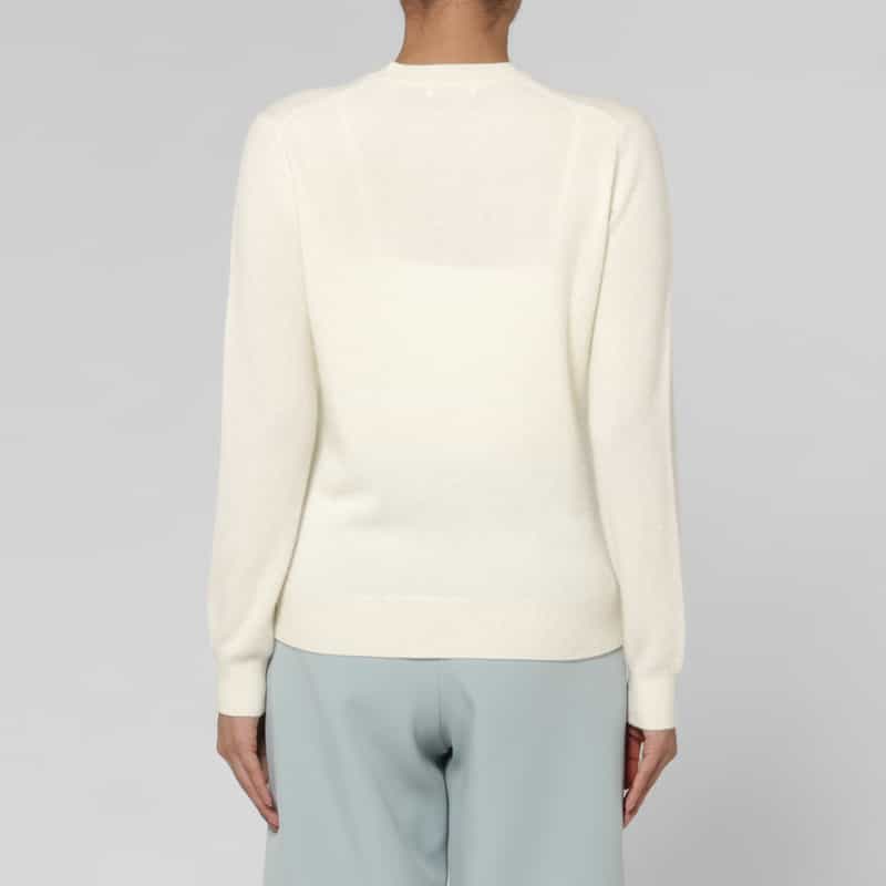 BARNEYS NEW YORK カシミヤ クルーネックニットプルオーバー IVORY