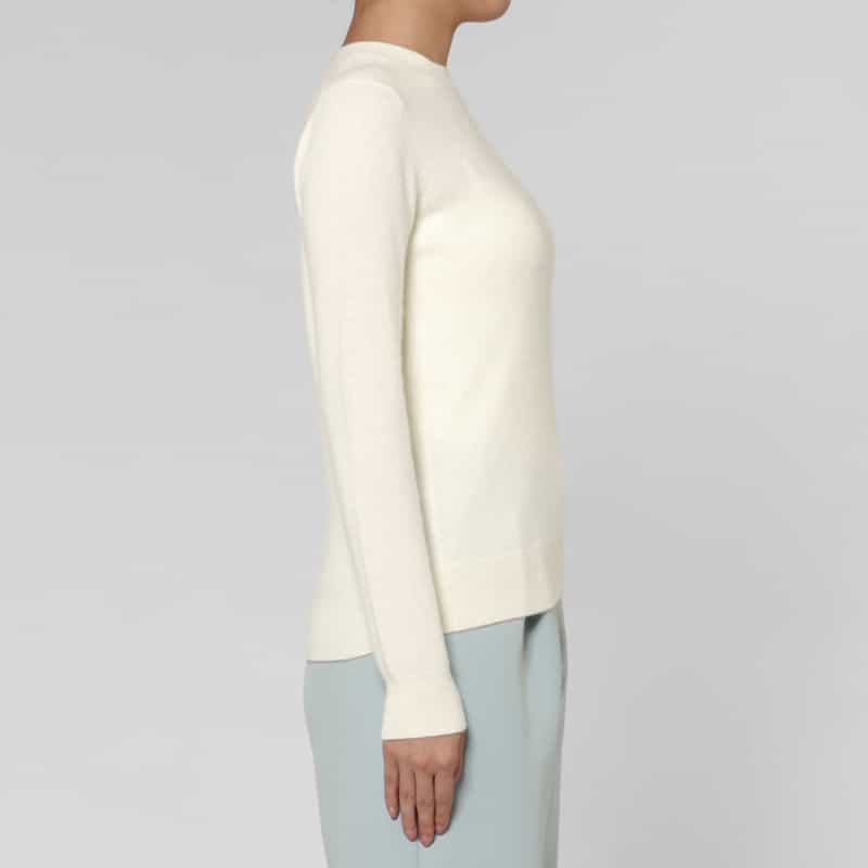 BARNEYS NEW YORK カシミヤ クルーネックニットプルオーバー IVORY