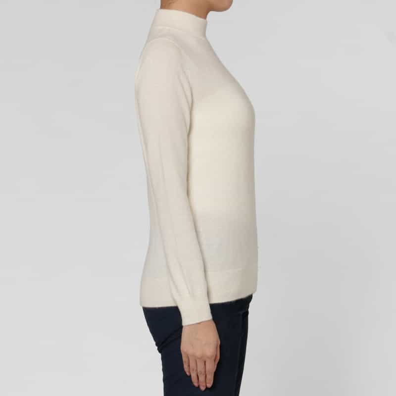BARNEYS NEW YORK カシミヤ モックネックニットプルオーバー IVORY