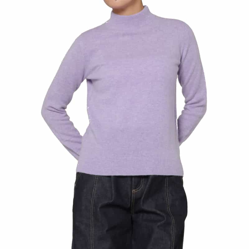 BARNEYS NEW YORK カシミヤ モックネックニットプルオーバー LIGHT PURPLE