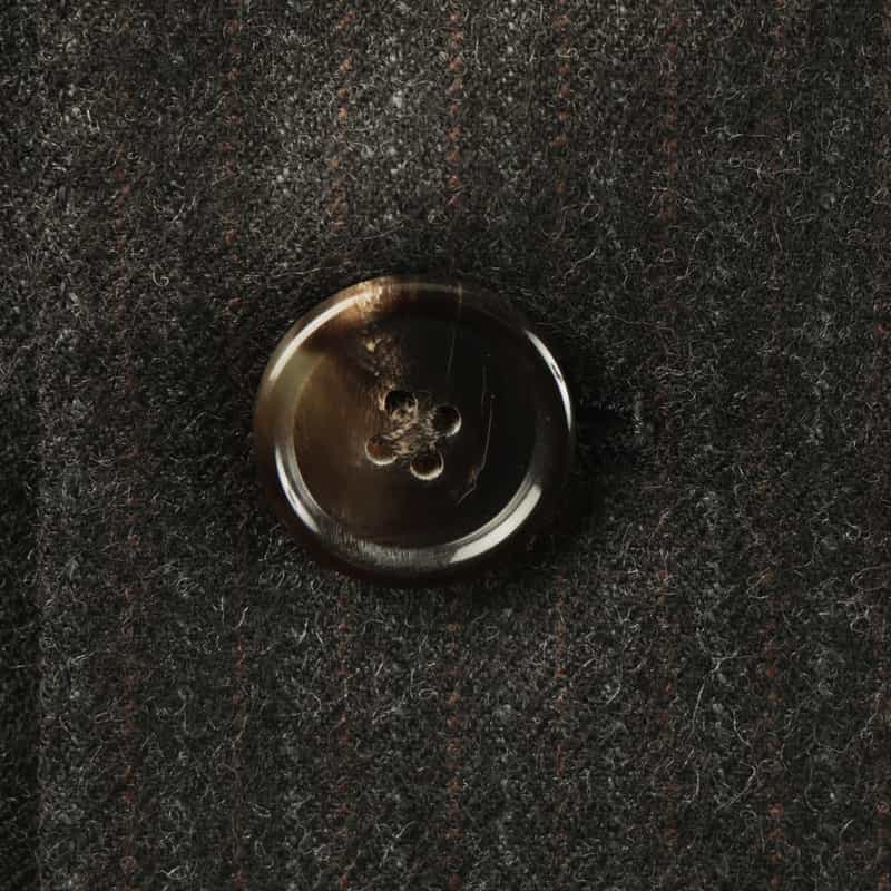 BARNEYS NEW YORK ウールフランネル素材ストライプ柄ダブルブレストスーツ"BROOKLYN" DARK GRAY